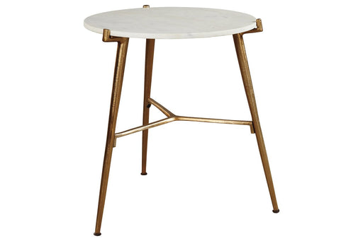 Chadton White/Gold Finish Accent Table - A4000004 - Lara Furniture