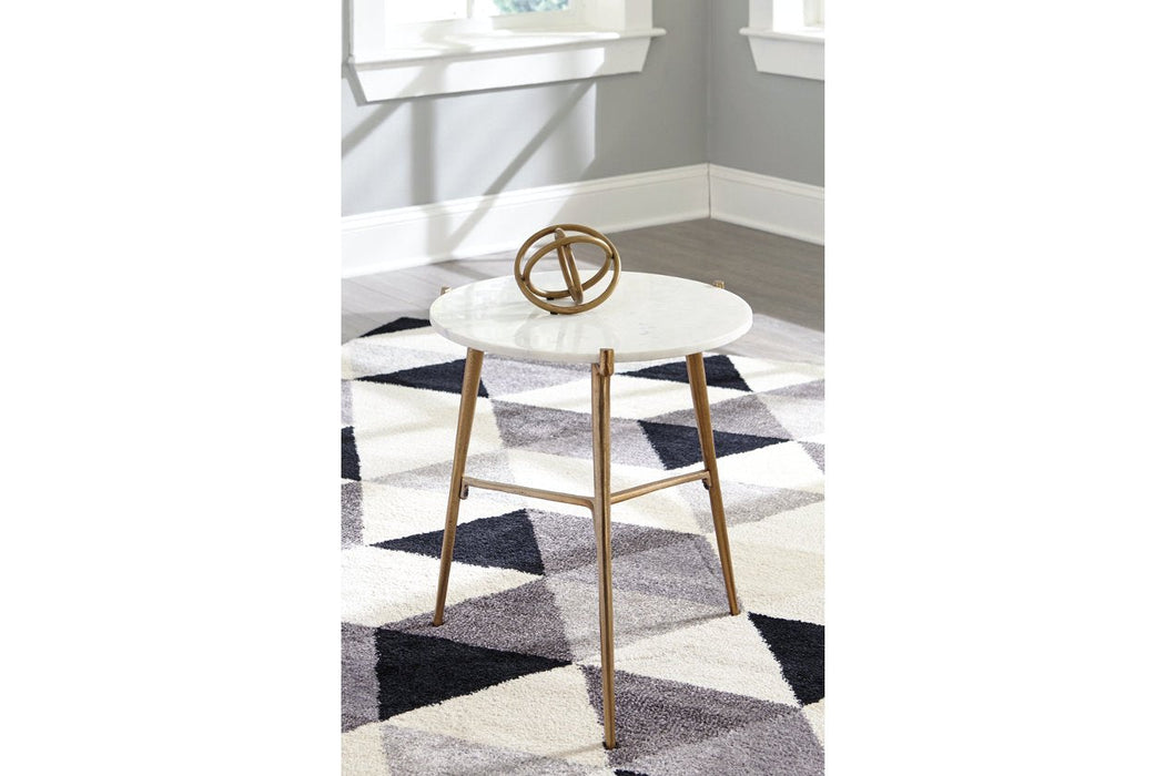 Chadton White/Gold Finish Accent Table - A4000004 - Lara Furniture