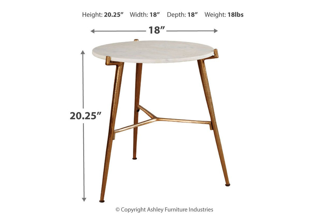 Chadton White/Gold Finish Accent Table - A4000004 - Lara Furniture