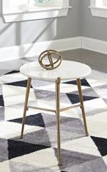 Chadton White/Gold Finish Accent Table - A4000004 - Lara Furniture