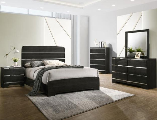 Chantal Black Panel Bedroom Set [FREE CHEST] - Lara Furniture