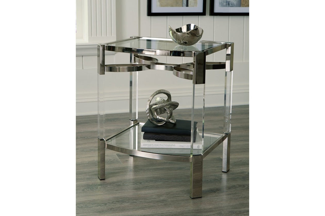 Chaseton Clear/Silver Finish Accent Table - A4000334 - Lara Furniture