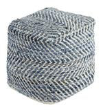 Chevron Blue Pouf - A1000445 - Lara Furniture