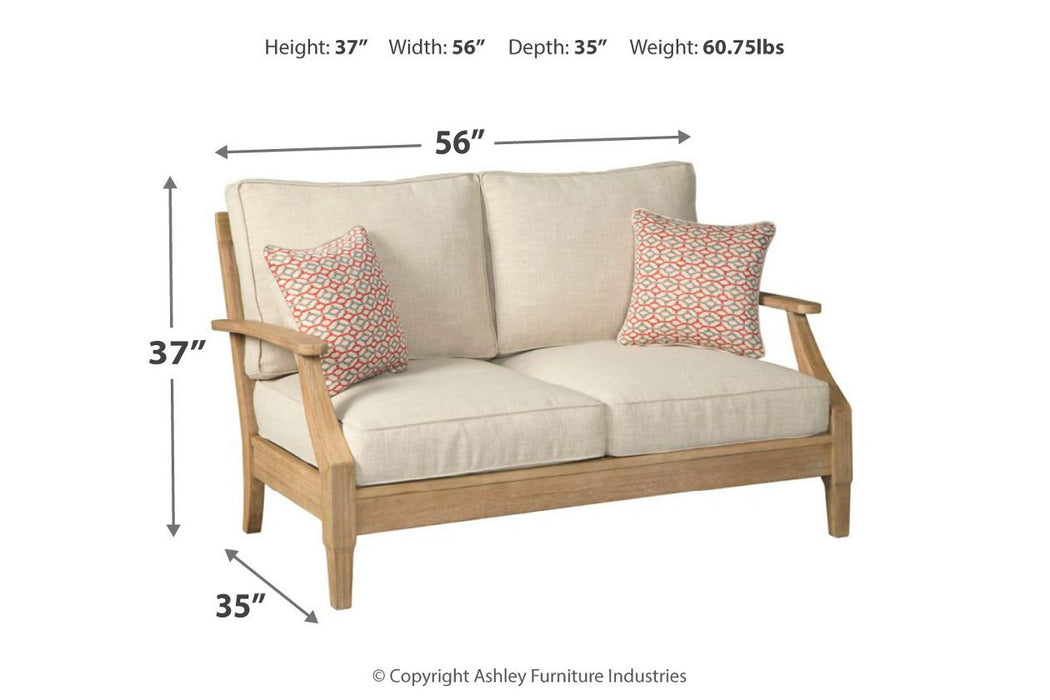 Clare View Beige Loveseat with Cushion - P801-835 - Lara Furniture