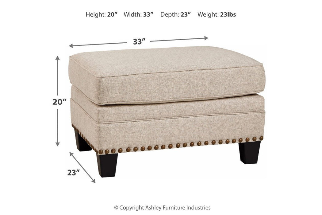 Claredon Linen Ottoman - 1560214 - Lara Furniture