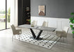 Cloud Table With 1218 Swivel Grey Chairs Set - Lara Furniture