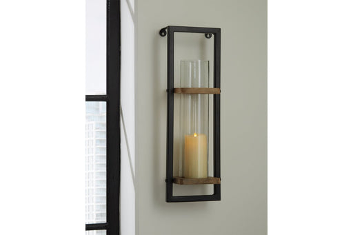 Colburn Natural/Black Wall Sconce - A8010171 - Lara Furniture