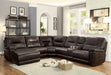 Columbus Brown Reclining LAF Chaise Sectional - 8490*6LCRR - Lara Furniture