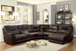 Columbus Brown Reclining RAF Chaise Sectional - 8490*6LRRC - Lara Furniture