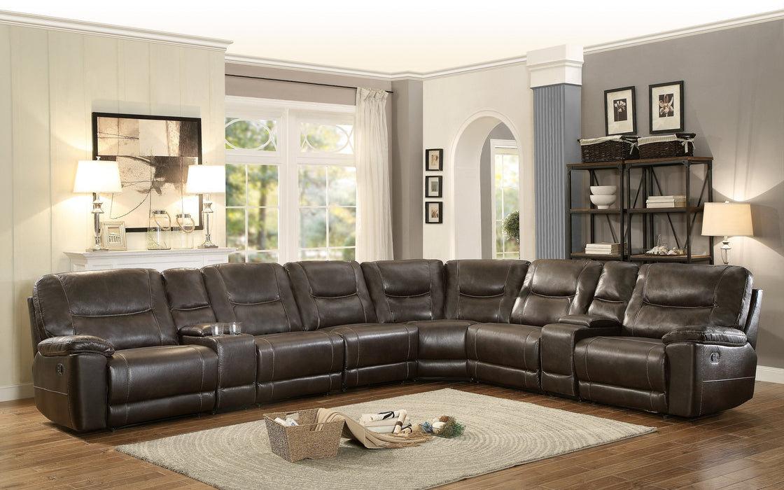 Columbus Brown Reclining Sectional - Lara Furniture