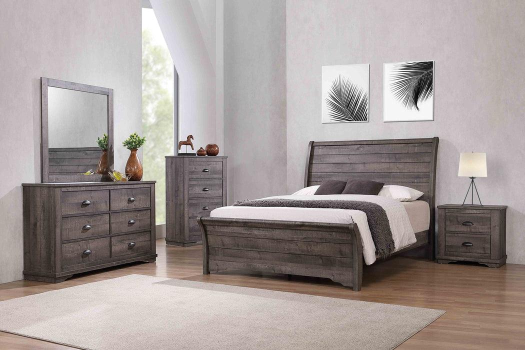 Coralee Gray Sleigh Bedroom Set - Lara Furniture