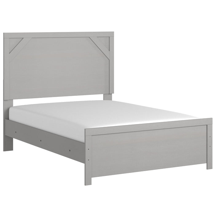 Cottenburg Light Gray-White Full Panel Bed - Lara Furniture