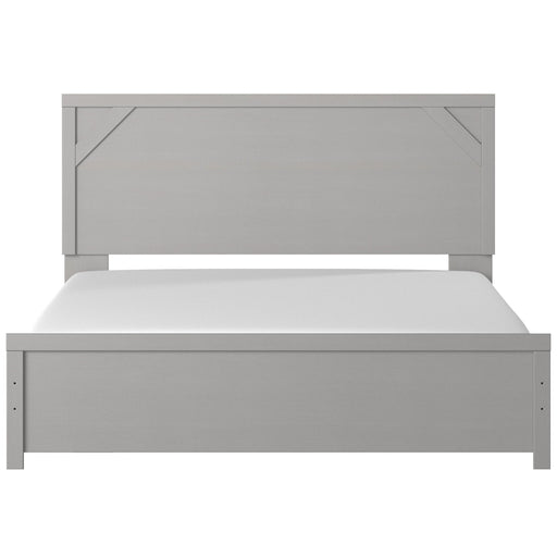 Cottenburg Light Gray-White King Panel Bed - Lara Furniture