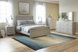 Cottenburg Light Gray-White Queen Panel Bed - Lara Furniture