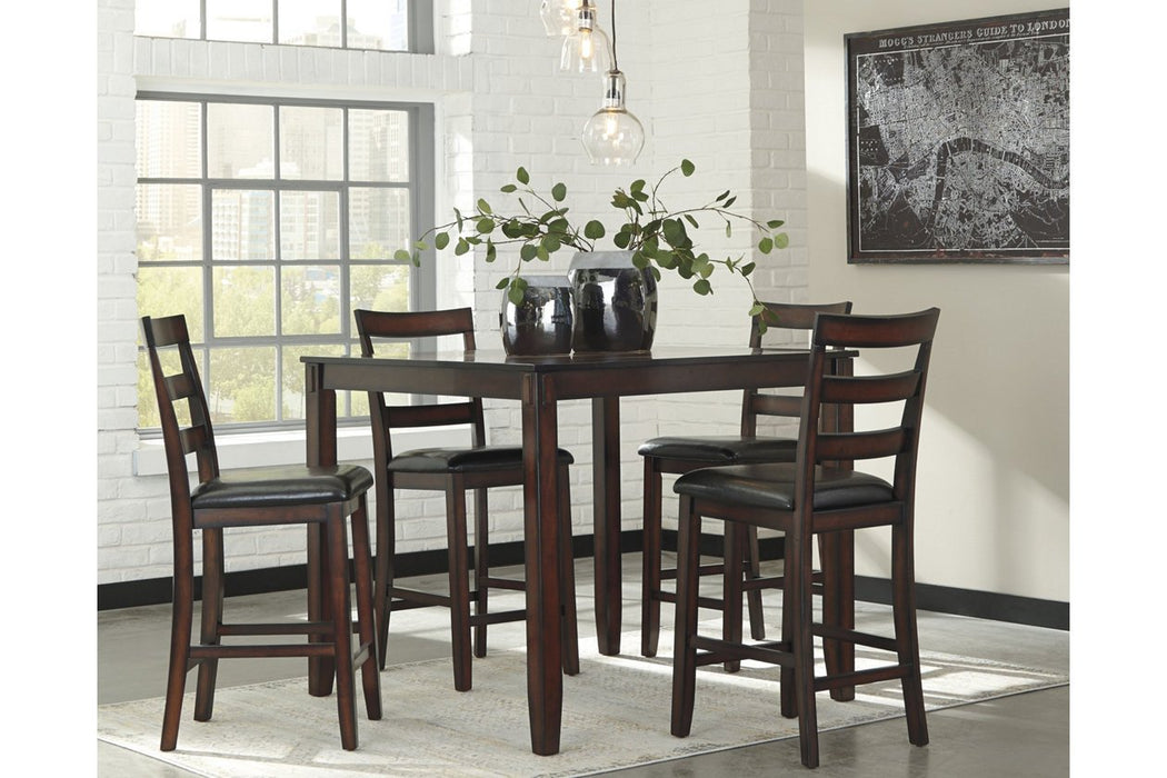 Coviar Brown Counter Height Dining Table and Bar Stools (Set of 5) - D385-223 - Lara Furniture