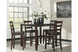 Coviar Brown Counter Height Dining Table and Bar Stools (Set of 5) - D385-223 - Lara Furniture