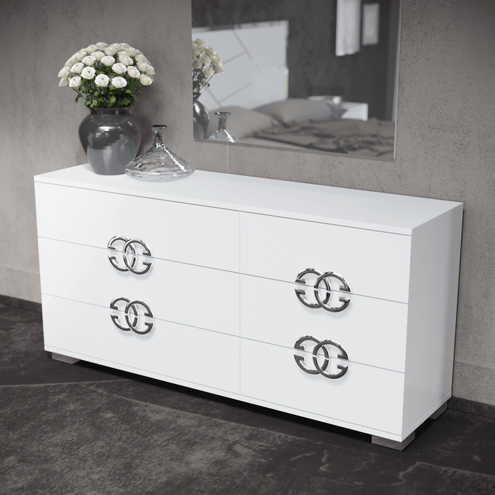 Dafne Double Dresser / Chest / Mirror Set - Lara Furniture