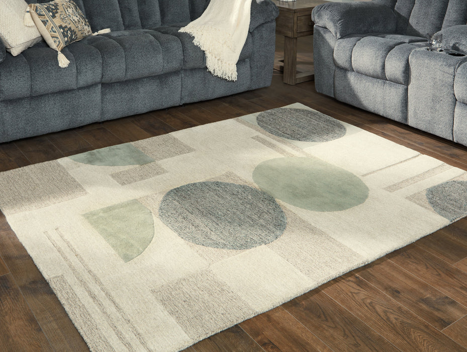 Dallane Linen/Blue/Green 5' x 7' Rug - R406352