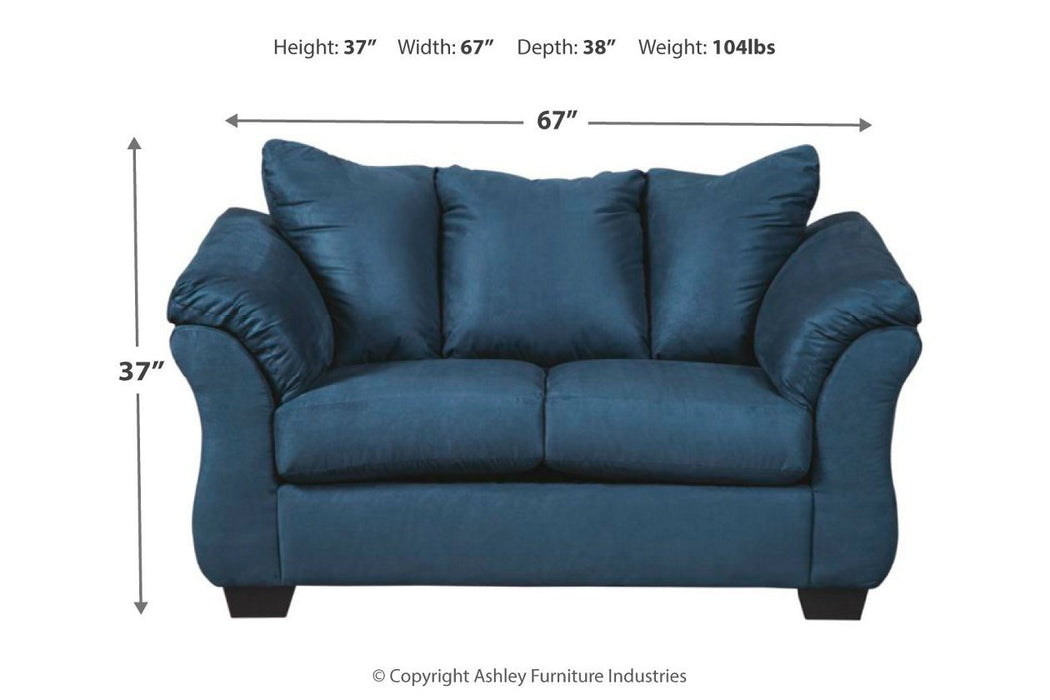 Darcy Blue Loveseat - 7500735 - Lara Furniture