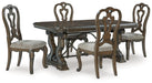 Dark Brown Maylee Dining Table and 4 Chairs - PKG017120