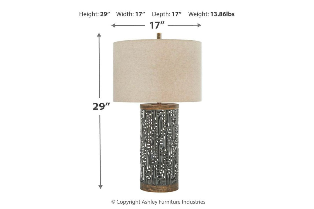 Dayo Gray/Gold Finish Table Lamp - L207364 - Lara Furniture