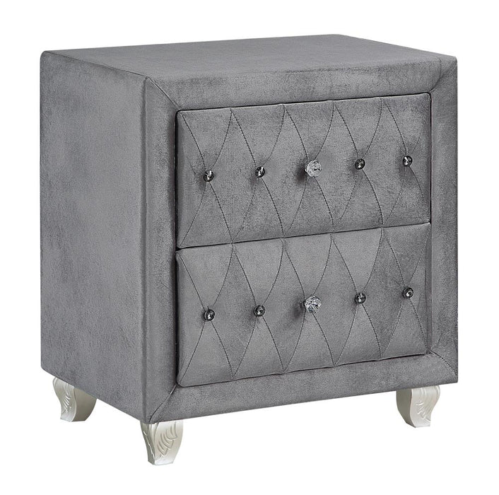 Deanna  Gray Upholstered Platform Bedroom Set