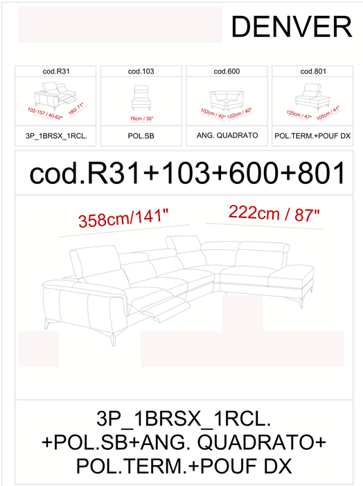 Denver Sectional - i38235 - Lara Furniture