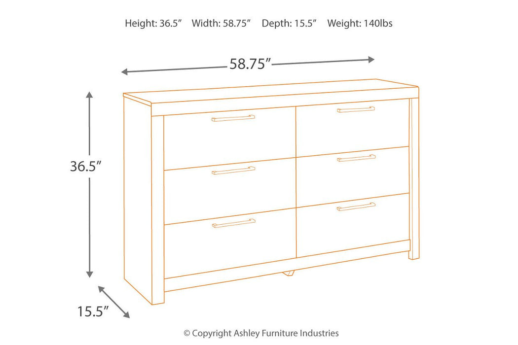 Derekson Multi Gray Dresser - B200-31 - Lara Furniture