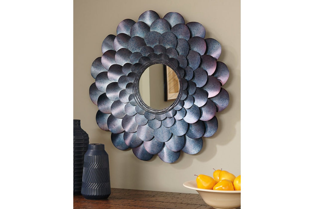 Deunoro Blue Accent Mirror - A8010061 - Lara Furniture