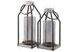 Diedrick Gray/Black Lantern (Set of 2) - A2000346 - Lara Furniture