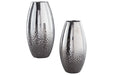 Dinesh Silver Finish Vase (Set of 2) - A2000355 - Lara Furniture