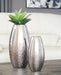 Dinesh Silver Finish Vase (Set of 2) - A2000355 - Lara Furniture