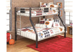 Dinsmore Black/Gray Twin over Full Bunk Bed - B106-56 - Lara Furniture