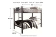 Dinsmore Black/Gray Twin over Twin Bunk Bed with Ladder - B106-59 - Lara Furniture