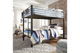 Dinsmore Black/Gray Twin over Twin Bunk Bed with Ladder - B106-59 - Lara Furniture