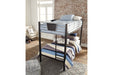 Dinsmore Black/Gray Twin over Twin Bunk Bed with Ladder - B106-59 - Lara Furniture