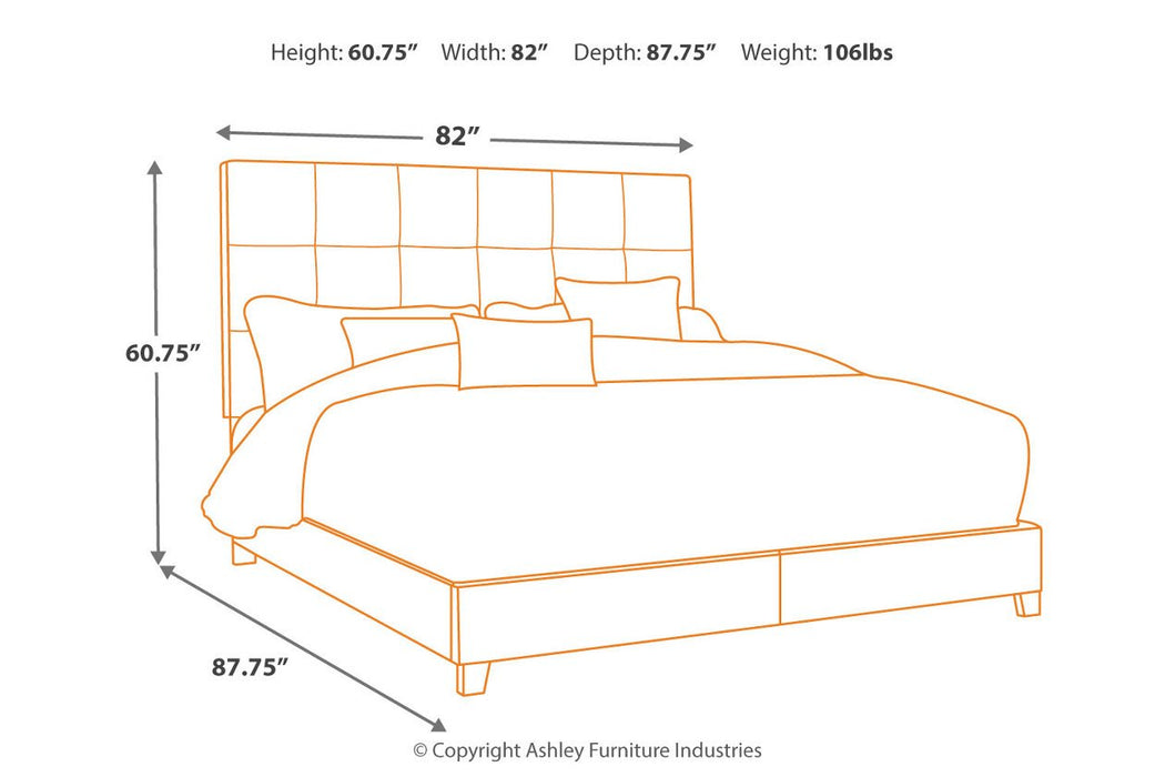 Dolante Gray King Upholstered Bed - B130-382 - Lara Furniture