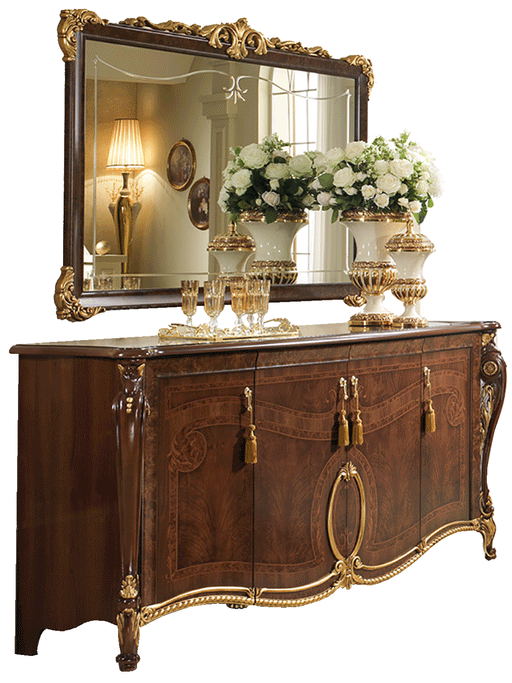 Donatello 4 Door Buffet W/Mirror Set - Lara Furniture