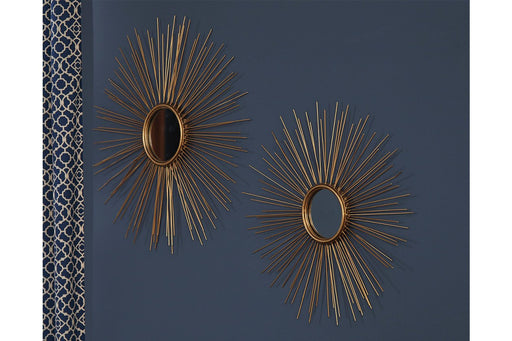 Doniel Antique Gold Finish Accent Mirror (Set of 2) - A8010054 - Lara Furniture