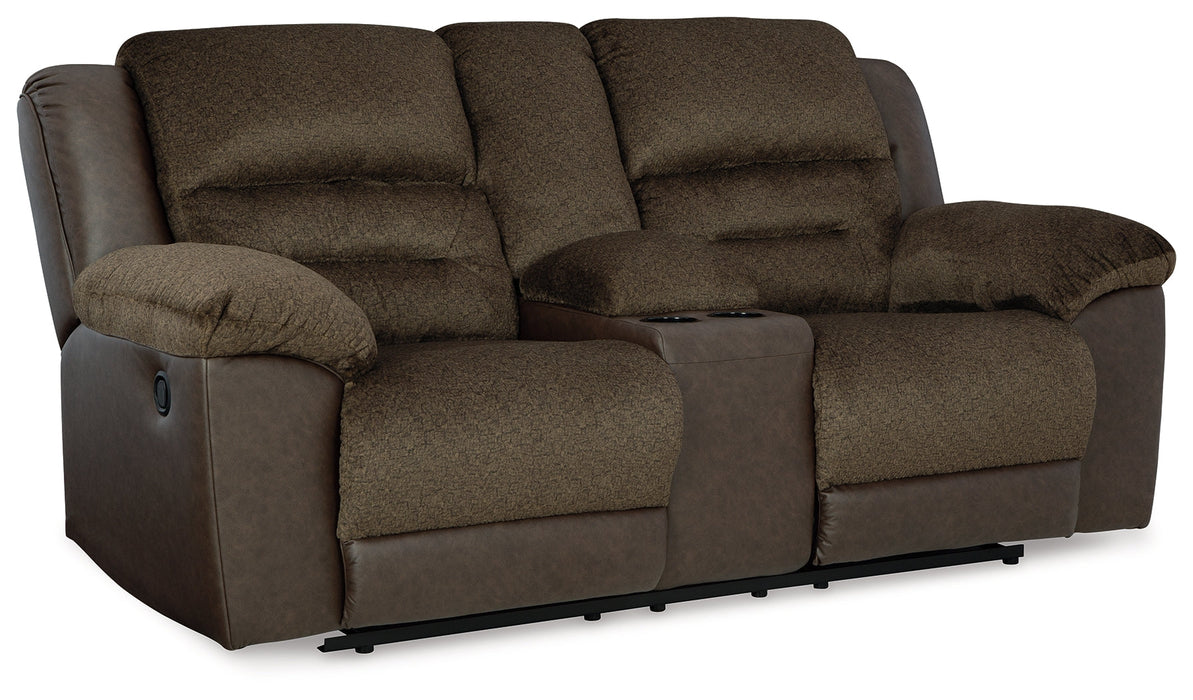 Dorman Chocolate Reclining Loveseat with Console - 9460894