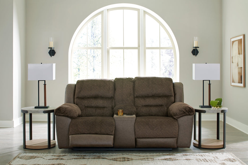 Dorman Chocolate Reclining Loveseat with Console - 9460894