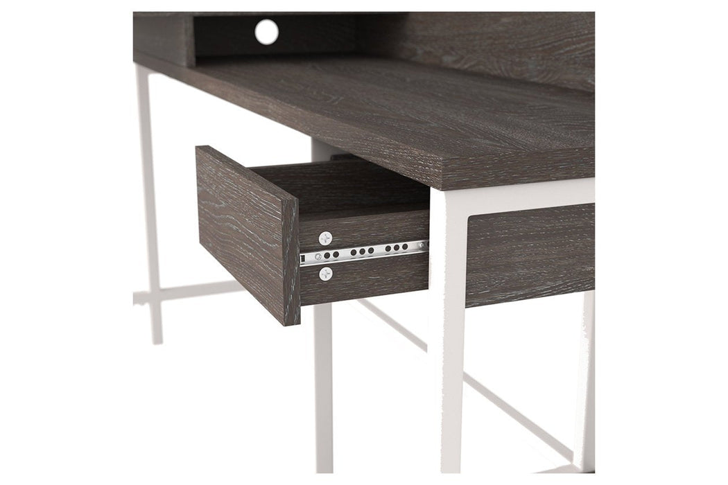 Dorrinson Two-tone Home Office L-Desk with Storage - H287-24 - Lara Furniture