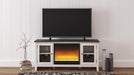 Dorrinson Two-tone Large TV Stand w/Fireplace Option - W287-68 - Lara Furniture