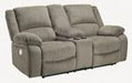 Draycoll Pewter Power Reclining Loveseat with Console - 7650596 - Lara Furniture