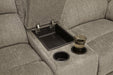 Draycoll Pewter Reclining Loveseat with Console - 7650594 - Lara Furniture