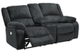 Draycoll Slate Power Reclining Loveseat with Console - 7650496 - Lara Furniture