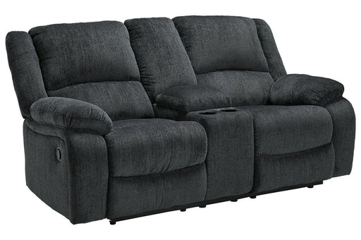 Draycoll Slate Reclining Loveseat with Console - 7650494 - Lara Furniture