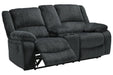 Draycoll Slate Reclining Loveseat with Console - 7650494 - Lara Furniture