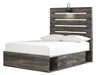 Drystan Brown Full Side Storage Platform Bed - Lara Furniture