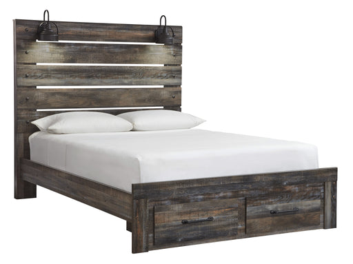 Drystan Brown Queen Footboard Storage Bed - Lara Furniture